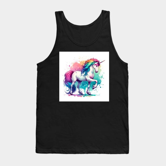 Unicorn Study - Fantasy AI Tank Top by Oldetimemercan